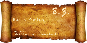 Buzik Zenina névjegykártya